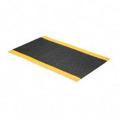 PRO-SAFE - 5' Long x 3' Wide, Dry Environment, Anti-Fatigue Matting - Black with Yellow Borders, Urethane with Vinyl Sponge Base, Beveled on 4 Sides - Makers Industrial Supply