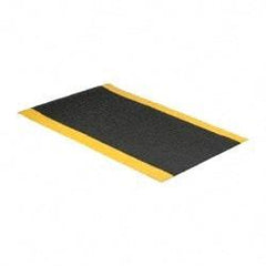 PRO-SAFE - 5' Long x 3' Wide, Dry Environment, Anti-Fatigue Matting - Black with Yellow Borders, Vinyl with Vinyl Sponge Base, Beveled on 4 Sides - Makers Industrial Supply