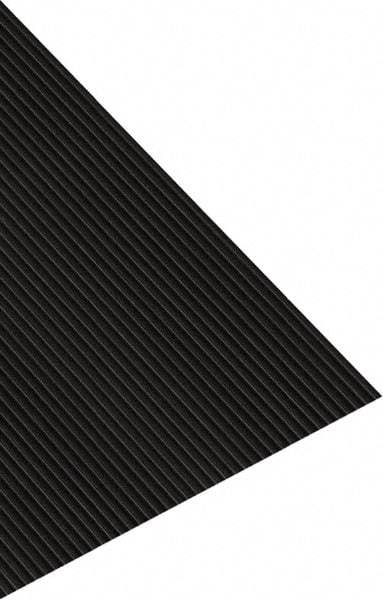 PRO-SAFE - 105 Ft. Long x 2 Ft. Wide, Vinyl Surface, V-Ribbed Entrance Matting - 1/8 Inch Thick, Indoor and Outdoor, Heavy Traffic, Vinyl, Black - Makers Industrial Supply