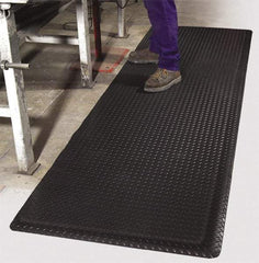 PRO-SAFE - 12' Long x 3' Wide, Dry Environment, Anti-Fatigue Matting - Black, Vinyl with Vinyl Sponge Base, Beveled on 4 Sides - Makers Industrial Supply