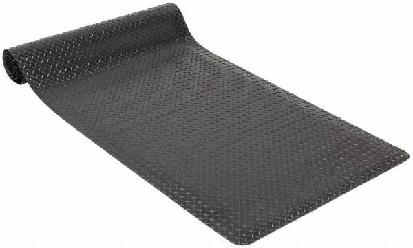 PRO-SAFE - 10' Long x 3' Wide, Dry Environment, Anti-Fatigue Matting - Black, Vinyl with Vinyl Sponge Base, Beveled on 4 Sides - Makers Industrial Supply