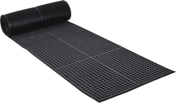 PRO-SAFE - 20' Long x 3' Wide, Dry/Wet Environment, Anti-Fatigue Matting - Black, SBR Rubber with Rubber Base, Beveled on 4 Sides - Makers Industrial Supply