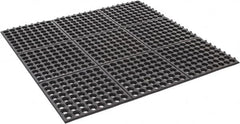 PRO-SAFE - 3' Long x 3' Wide x 5/8" Thick, Anti-Fatigue Modular Matting Tiles - 2 Interlocking Sides, Black, For Dry & Wet Areas, Series Pro-Safe - Makers Industrial Supply