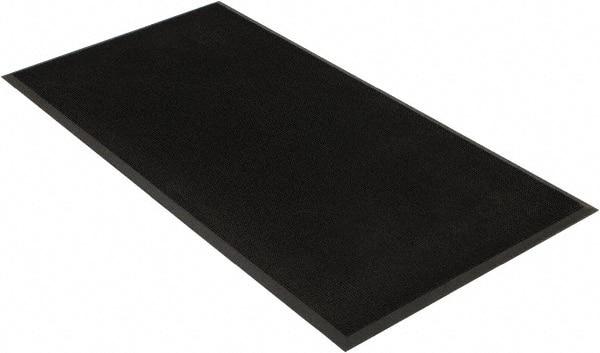 PRO-SAFE - 6 Ft. Long x 3 Ft. Wide, SBR Rubber Surface, Bristle Surface Entrance Matting - 5/8 Inch Thick, Indoor and Outdoor, SBR Rubber, Black - Makers Industrial Supply