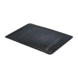 PRO-SAFE - 3' Long x 2' Wide, Dry Environment, Anti-Fatigue Matting - Black, Vinyl with Vinyl Sponge Base, Beveled on 4 Sides - Makers Industrial Supply