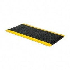 PRO-SAFE - 5' Long x 3' Wide, Dry Environment, Anti-Fatigue Matting - Black with Yellow Borders, Vinyl with Vinyl Sponge Base, Beveled on 4 Sides - Makers Industrial Supply