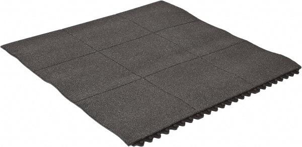 PRO-SAFE - 3' Long x 3' Wide x 5/8" Thick, Anti-Fatigue Modular Matting Tiles - 2 Interlocking Sides, Black, For Dry & Wet Areas, Series Pro-Safe - Makers Industrial Supply