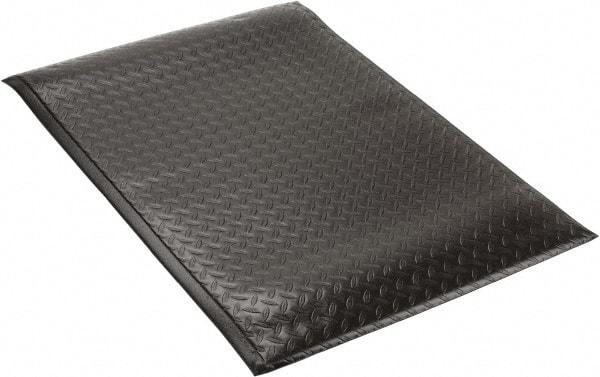 PRO-SAFE - 3' Long x 2' Wide, Dry Environment, Anti-Fatigue Matting - Black, Vinyl with Vinyl Sponge Base, Beveled on 4 Sides - Makers Industrial Supply