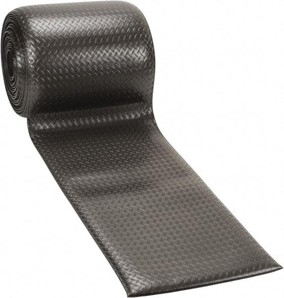 PRO-SAFE - 60' Long x 2' Wide, Dry Environment, Anti-Fatigue Matting - Black, Vinyl with Vinyl Sponge Base, Beveled on 4 Sides - Makers Industrial Supply