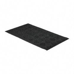 PRO-SAFE - 5 Ft. Long x 3 Ft. Wide, Poly Blended Carpet Surface, Raised Diamond Pattern Entrance Matting - 1/4 Inch Thick, Indoor, Heavy Traffic, Recycled Rubber, Black - Makers Industrial Supply