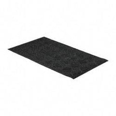 PRO-SAFE - 5 Ft. Long x 3 Ft. Wide, Poly Blended Carpet Surface, Raised Diamond Pattern Entrance Matting - 1/4 Inch Thick, Indoor, Heavy Traffic, Recycled Rubber, Black - Makers Industrial Supply