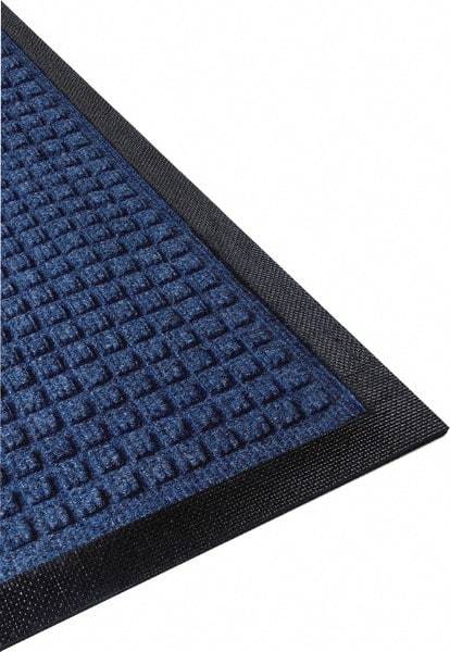 PRO-SAFE - 6 Ft. Long x 4 Ft. Wide, Poly Blended Carpet Surface, Raised Waffle Pattern Entrance Matting - 1/4 Inch Thick, Indoor, Heavy Traffic, Nitrile Rubber, Walnut - Makers Industrial Supply