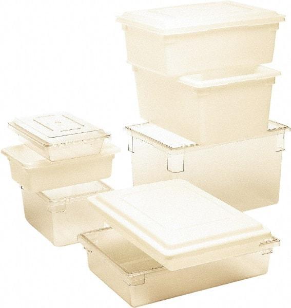 Rubbermaid - Rectangular, White Polyethylene Food Tote Box - 12" High x 18" Wide x 26" Long, with Snap-On Lid - Makers Industrial Supply