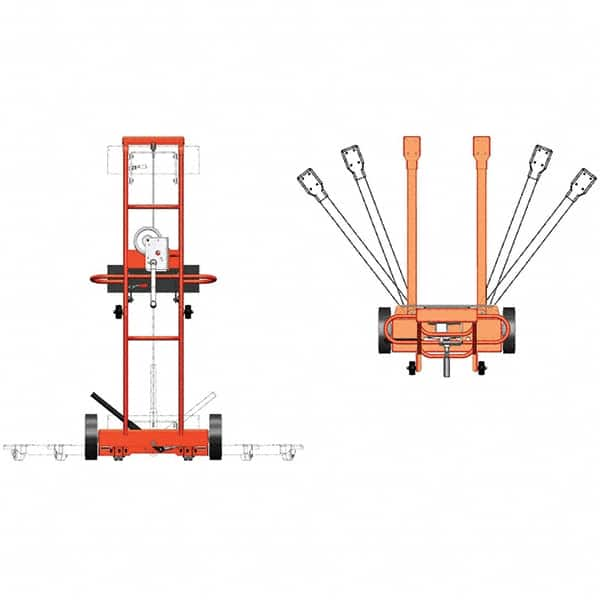 Wesco Industrial Products - 750 Lb Capacity, 71" Lift Height, Winch Steel Stacker Manually Operated Lift - Makers Industrial Supply