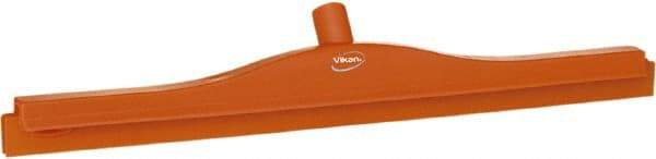 Vikan - 24" Rubber Blade Floor Squeegee - Double Edge, Orange, Plastic Holder - Makers Industrial Supply