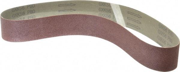 Tru-Maxx - 2" Wide x 36" OAL, 80 Grit, Aluminum Oxide Abrasive Belt - Aluminum Oxide, Medium, Coated, X Weighted Cloth Backing, Dry - Makers Industrial Supply