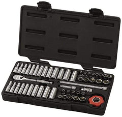 GearWrench - 51 Piece 1/4" Drive Deep Well Socket Set - 6 Points, 3/16" to 9/16" (4mm to 15mm) Range, Inch/Metric Measurement Standard - Makers Industrial Supply