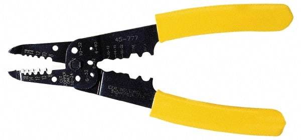 Ideal - 18 to 8 AWG Capacity Wire Stripper/Crimper - 8-3/4" OAL, Plastic Cushion Handle - Makers Industrial Supply