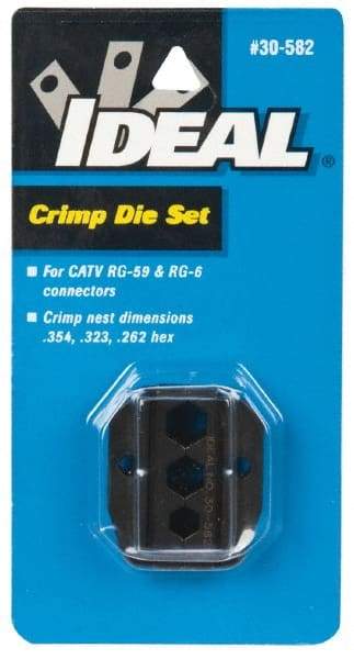 Ideal - RG-59, RG-6 Crimping Die Set - Use with Crimpmaster Ratcheting Crimp Tool - Makers Industrial Supply