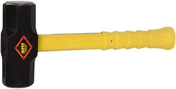 NUPLA - 10 Lb Head, 16" Long Sledge Hammer - Steel Head, 2-1/2" Face Diam, Fiberglass Handle - Makers Industrial Supply