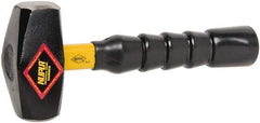 NUPLA - 3 Lb Head, 10" Long Drilling Hammer - Steel Head, 1-27/64" Face Diam, Fiberglass Handle - Makers Industrial Supply