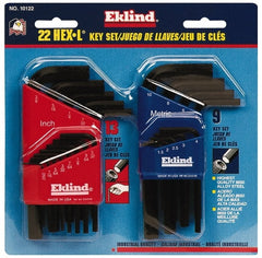 Eklind - 22 Piece L-Key Hex Key Set - Exact Industrial Supply