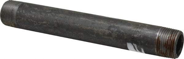 Made in USA - Schedule 80, 1" Diam x 9" Long Black Pipe Nipple - Threaded - Makers Industrial Supply