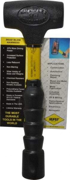 NUPLA - 1 Lb Head 1-5/8" Face Nonmarring Hammer - 11" OAL, Fiberglass Handle - Makers Industrial Supply