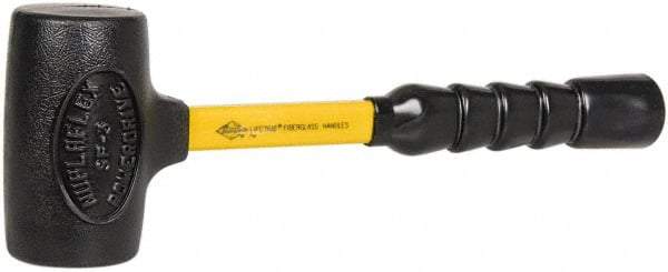 NUPLA - 3 Lb Head 2-3/8" Face Nonmarring Hammer - 12" OAL, Fiberglass Handle - Makers Industrial Supply