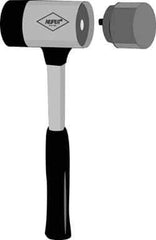 NUPLA - 3" Face Diam, Grade Extra Soft, Gray Soft Face Hammer Tip - Fiberglass - Makers Industrial Supply