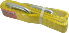 Lift-All - 8' Long x 2" Wide, 3,200 Lb Vertical Capacity, 1 Ply, Polyester Web Sling - 2,500 Lb Choker Capacity, Yellow - Makers Industrial Supply