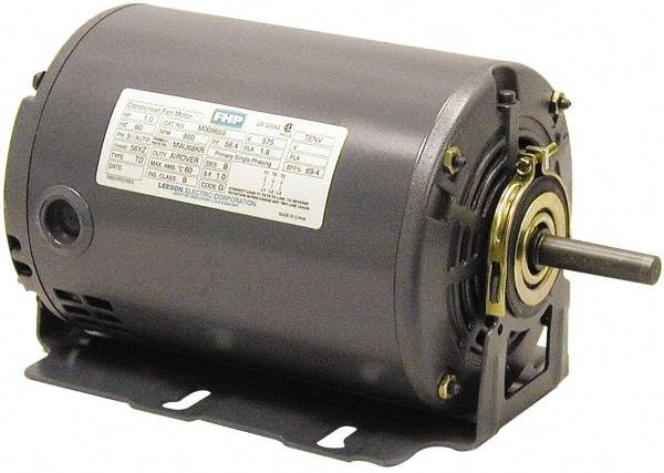 Leeson - 1/4 Max hp, 1,725 Max RPM, Electric AC DC Motor - 115 V Input, Single Phase, 48YZ Frame, Yoke Mount, ODP Enclosure - Makers Industrial Supply