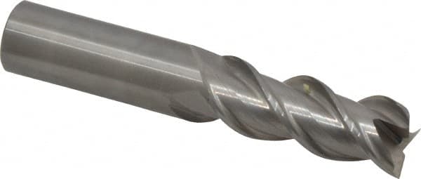 OSG - 5/8", 1-5/8" LOC, 5/8" Shank Diam, 3-1/2" OAL, 3 Flute, Solid Carbide Square End Mill - Single End, Uncoated, Spiral Flute, 45° Helix, Centercutting, Right Hand Cut, Right Hand Flute, Series 2042 - Makers Industrial Supply