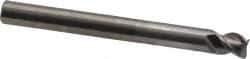 OSG - 1/4", 3 Flute, Single End, Solid Carbide, 0.02" Corner Radius End Mill - 2-1/2" OAL, 45° Helix, Right Hand Flute, 1/4" LOC, Right Hand Cut, 1-1/8" Extended Reach - Makers Industrial Supply