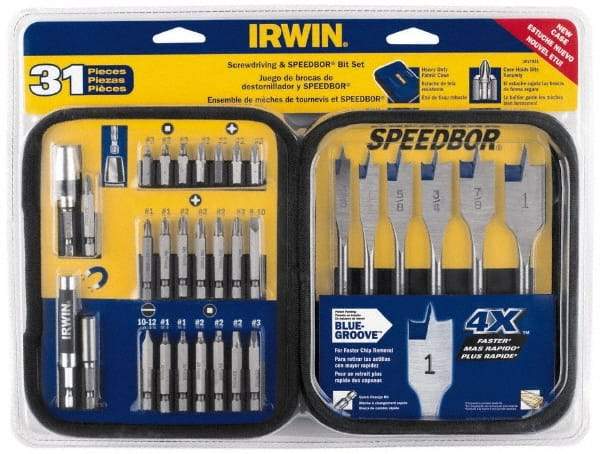 Irwin - 31 Piece, Bit Set - Phillips, Slotted, Square Point - Makers Industrial Supply