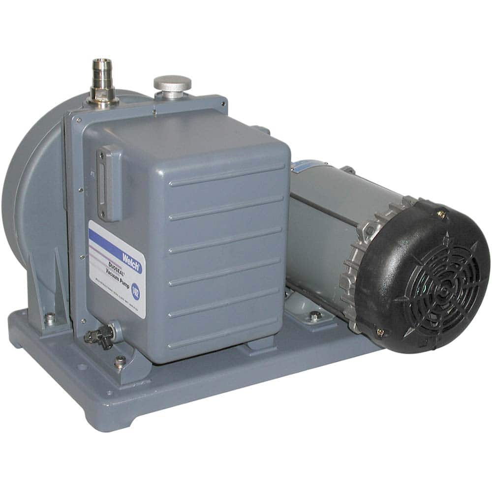 Welch - Rotary Vane-Type Vacuum Pumps; Horsepower: 0.5 ; Voltage: 115/230V ; Cubic Feet per Minute: 5.60 ; Length (Decimal Inch): 20.0000 ; Width (Decimal Inch): 12.0000 ; Height (Inch): 15 - Exact Industrial Supply