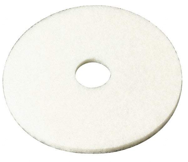 3M - Spray Buffing Pad - 18" Machine, White Pad, Polyester - Makers Industrial Supply