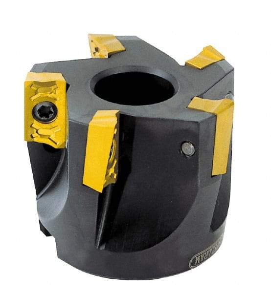 Kennametal - 3" Cut Diam, 1" Arbor Hole, 0.3" Max Depth of Cut, 42° Indexable Chamfer & Angle Face Mill - 6 Inserts, OD 04 Insert, Right Hand Cut, 6 Flutes, Through Coolant, Series 7745 VOD 04 - Makers Industrial Supply