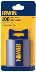 Irwin - 100 Piece Steel Utility Knife Blade - 2-3/8" OAL, 0.024" Blade Thickness - Makers Industrial Supply