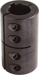 Climax Metal Products - 1-1/4" Inside x 2-1/16" Outside Diam, One Piece Split Clamping Collar with Keyway - 3-1/4" Long x 1/4" Keyway Width x 1/8" Keyway Depth - Makers Industrial Supply