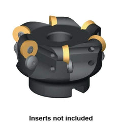 Kennametal - 50mm Cut Diam, 8mm Max Depth, 22mm Arbor Hole, 4 Inserts, RD.X 1604... Insert Style, Indexable Copy Face Mill - 50mm High, Through Coolant, Series KDM - Makers Industrial Supply