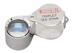 SPI - 15x Magnification, 53/64 Inch Lens Diameter, Triplet Lens Loupe - 1 Lens - Makers Industrial Supply