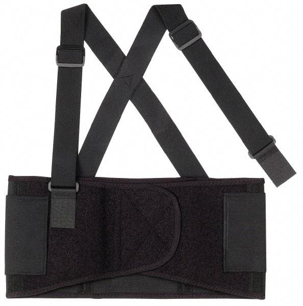 Ergodyne - Size S, Elastic Belt with Adjustable Shoulder Straps - 25 to 30" Waist, 7-1/2" Wide, Detachable Strap, Black - Makers Industrial Supply