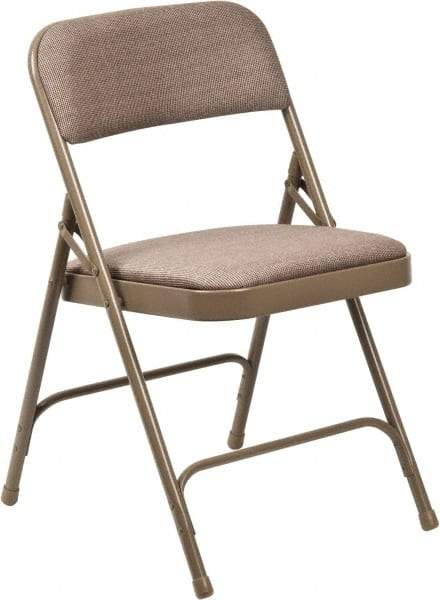 NPS - 15-3/4" Wide x 16" Deep x 29-1/2" High, Steel Folding Chair with Fabric Padded Seat - Beige - Makers Industrial Supply