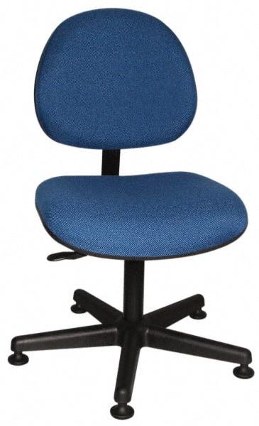 Bevco - Adjustable Chair - 18" Wide x 18" Deep, Olefin Seat, Blue - Makers Industrial Supply