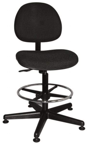 Bevco - Swivel Stool - 18" Wide x 18" Deep, Woven Fabric Seat, Black - Makers Industrial Supply