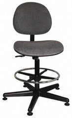 Bevco - Swivel Stool - 18" Wide x 18" Deep, Woven Fabric Seat, Gray - Makers Industrial Supply