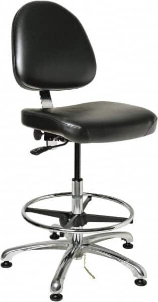 Bevco - Swivel Stool - 20" Wide x 18" Deep, Vinyl Seat, Black - Makers Industrial Supply