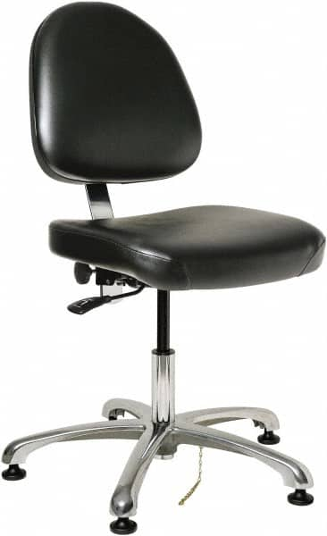 Bevco - ESD Swivel Chair - 20" Wide x 18" Deep, Vinyl Seat, Black - Makers Industrial Supply