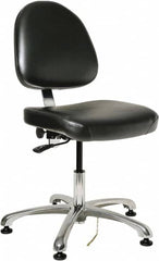 Bevco - ESD Swivel Chair - 20" Wide x 18" Deep, Vinyl Seat, Black - Makers Industrial Supply